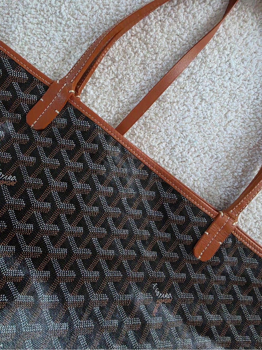 Goyard Saint Louis GM Black with Tan/Gold Trim with Pouch - Picture 12 of 17